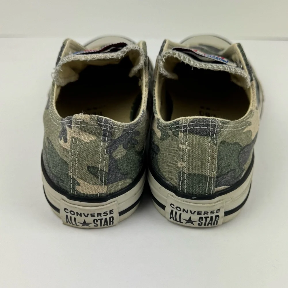 Converse All Star Shoes. Junior Size 2 unisex Camo Laceless Olive Khaki 660976C